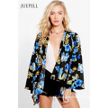 Tropical Printed Woven Women Kimono Jacket